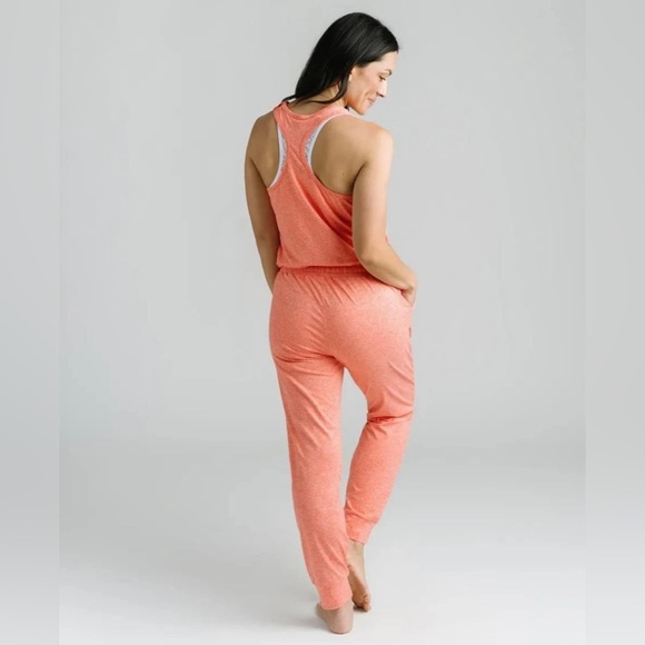 ZYIA Jumpsuit Women's Size‎ Medium Coral Orange One-Piece Buttery-Soft Stretch - Picture 9 of 15